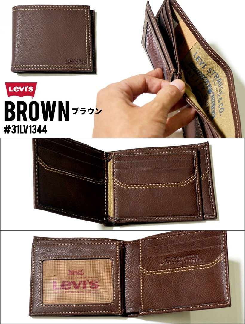 USモデル リーバイス 財布 メンズ レザー 二つ折り ブランド おしゃれ 日本未発売 31LV1344 LEVI'S
