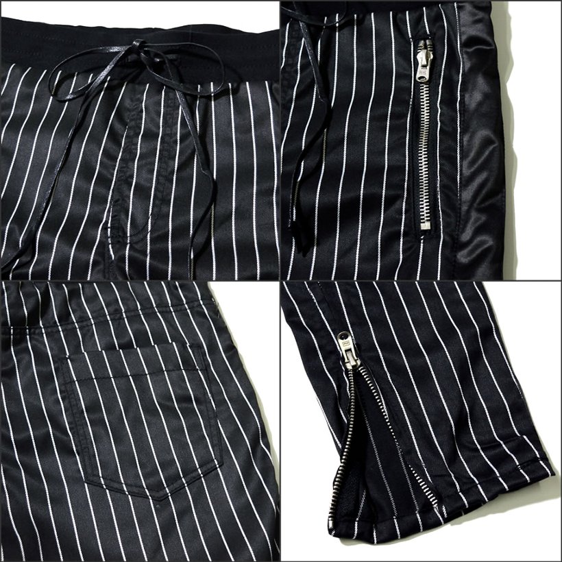 mnml ジャージパンツ トラックパンツ ピンストライプ Pinstripe Track Pants ミニマル 裾ZIP付き モード ストリート