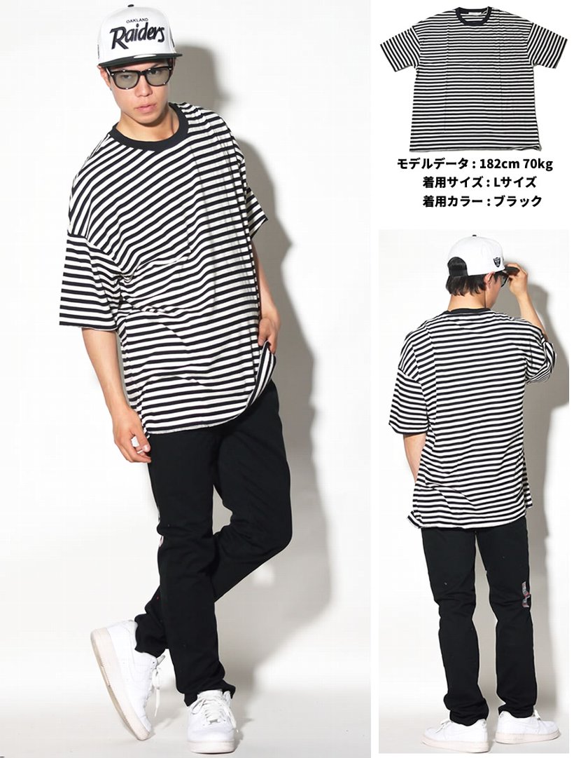 mnml Tシャツ メンズ 半袖 STRIPED DROP TEE ボーダー柄 18ML-SP326T 2018春夏 新作