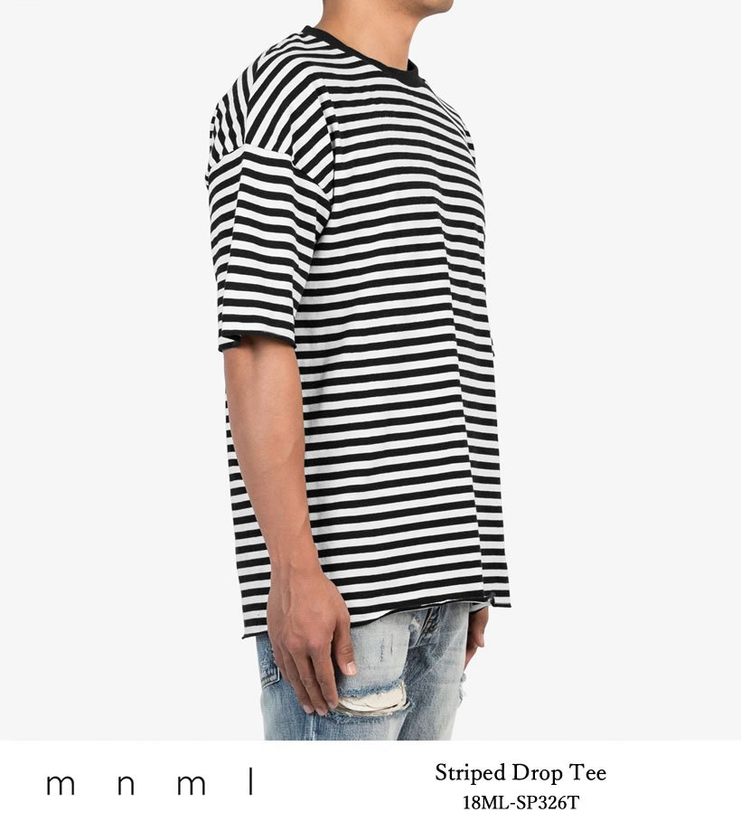 mnml Tシャツ メンズ 半袖 STRIPED DROP TEE ボーダー柄 18ML-SP326T 2018春夏 新作