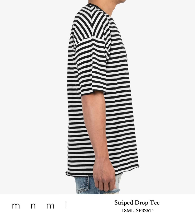 mnml Tシャツ メンズ 半袖 STRIPED DROP TEE ボーダー柄 18ML-SP326T 2018春夏 新作