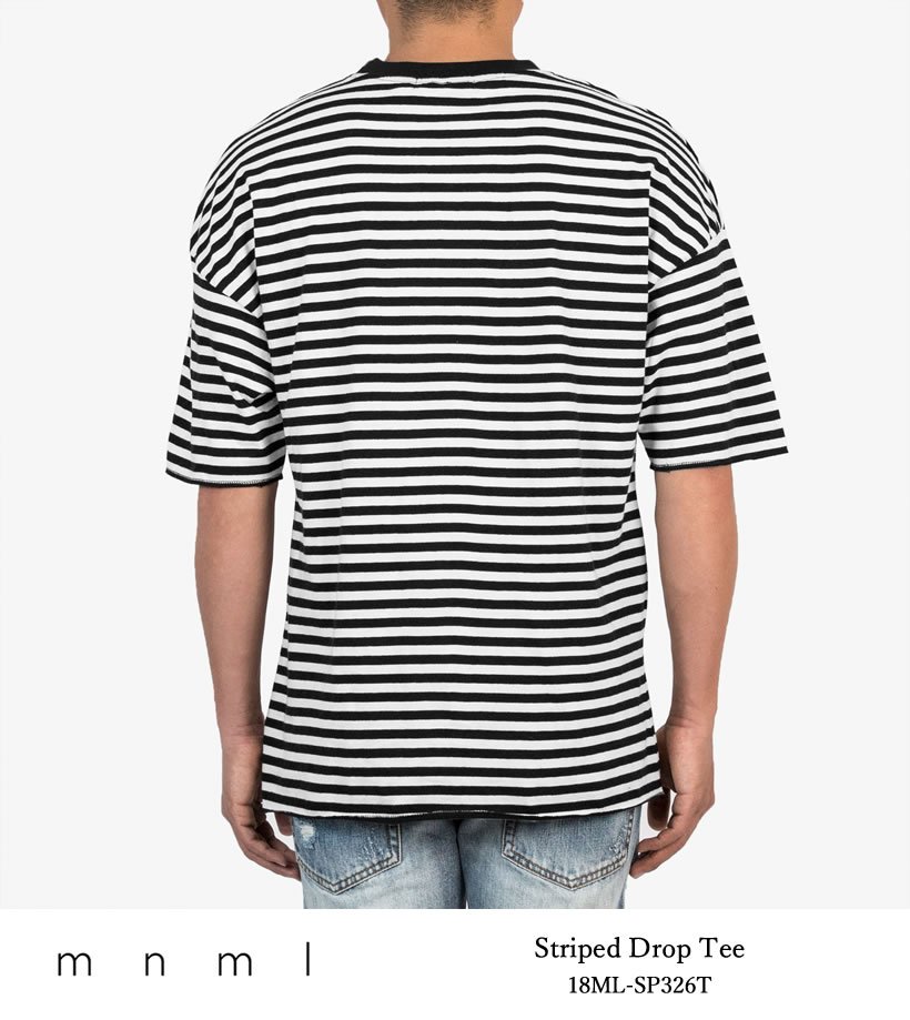 mnml Tシャツ メンズ 半袖 STRIPED DROP TEE ボーダー柄 18ML-SP326T 2018春夏 新作