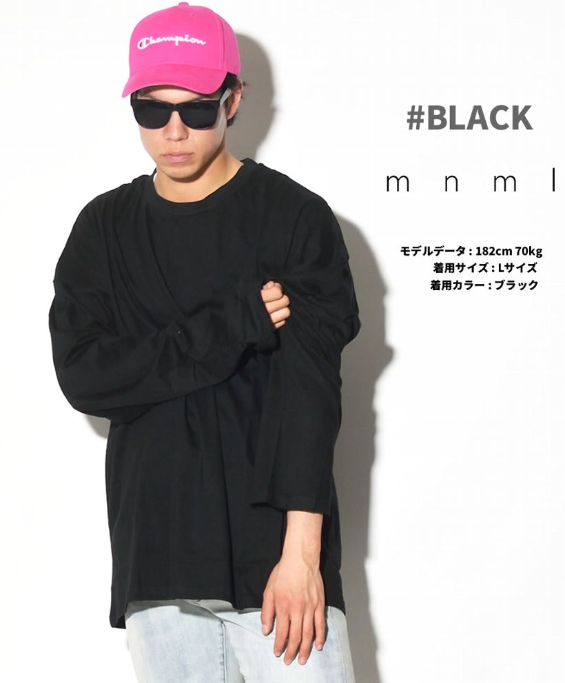 mnml ミニマル Tシャツ メンズ 長袖 DROP L/S TEE ロンT 無地 18ML-SP379L