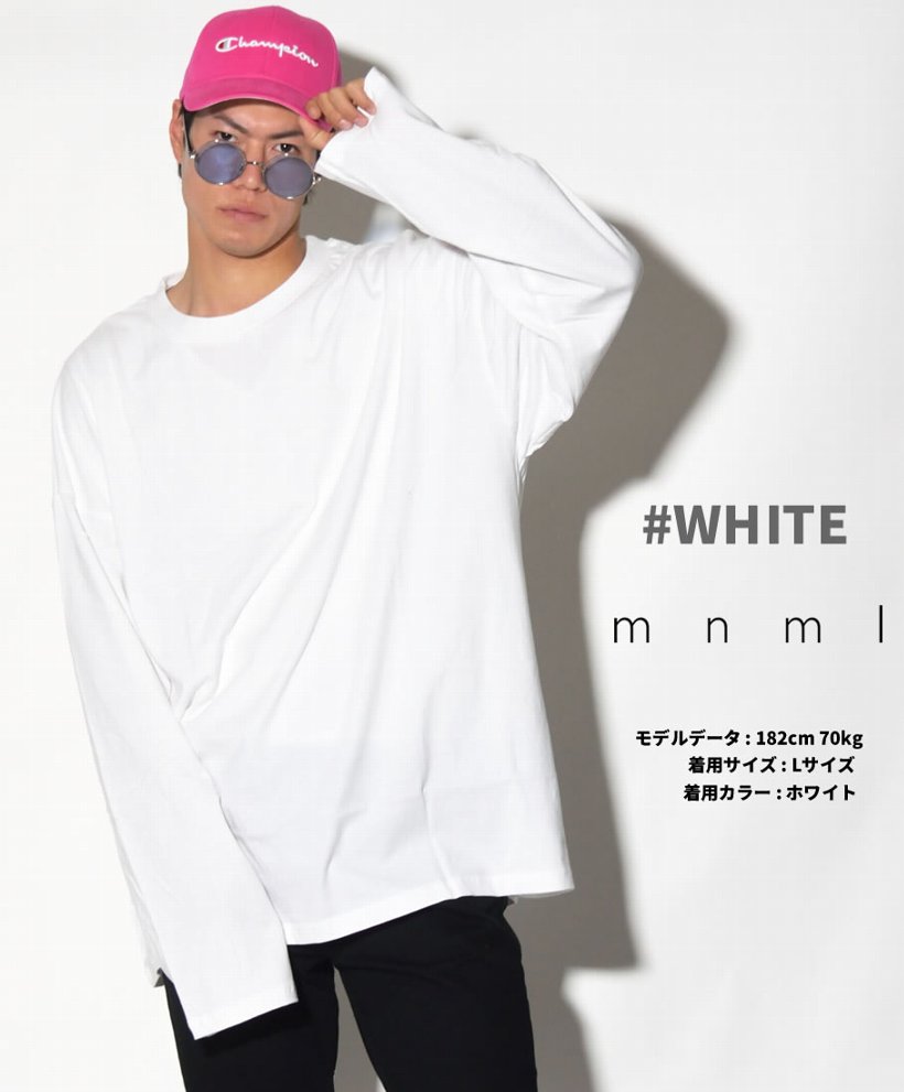 mnml ミニマル Tシャツ メンズ 長袖 DROP L/S TEE ロンT 無地 18ML-SP379L