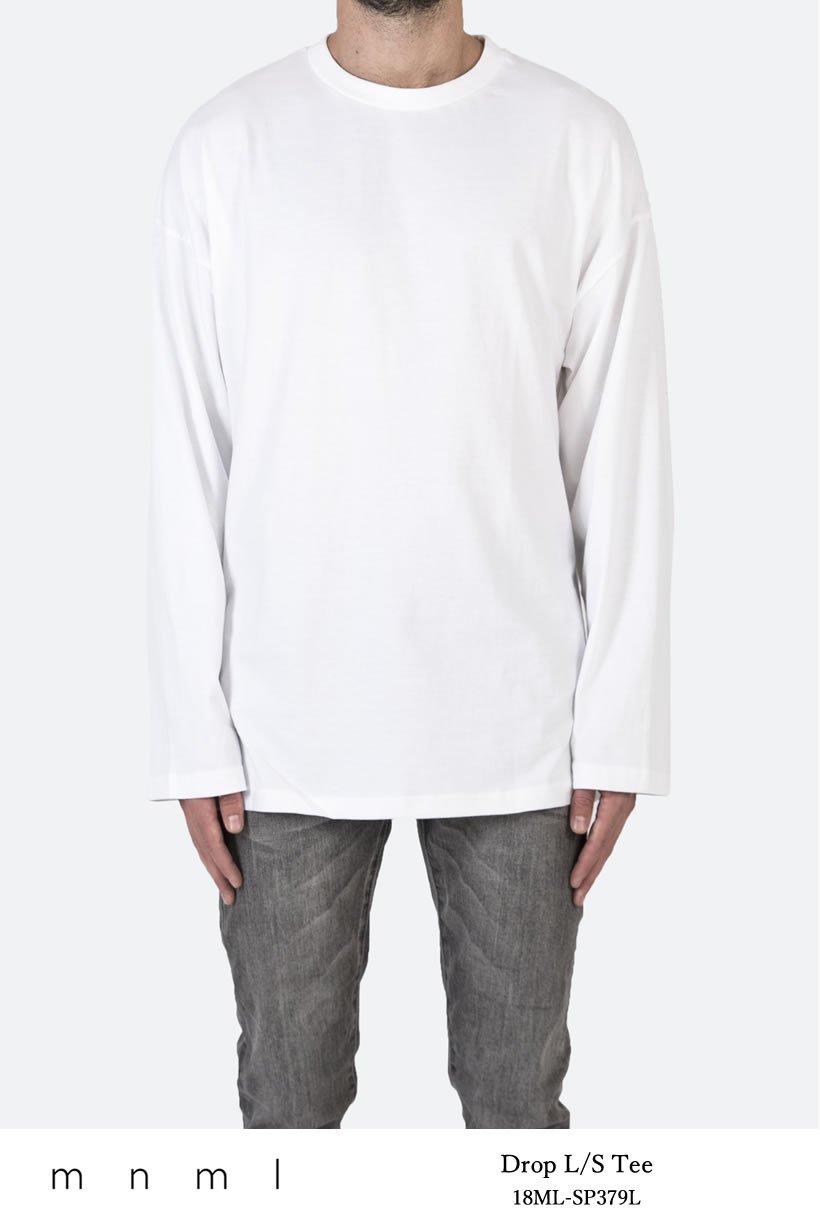 mnml ミニマル Tシャツ メンズ 長袖 DROP L/S TEE ロンT 無地 18ML-SP379L