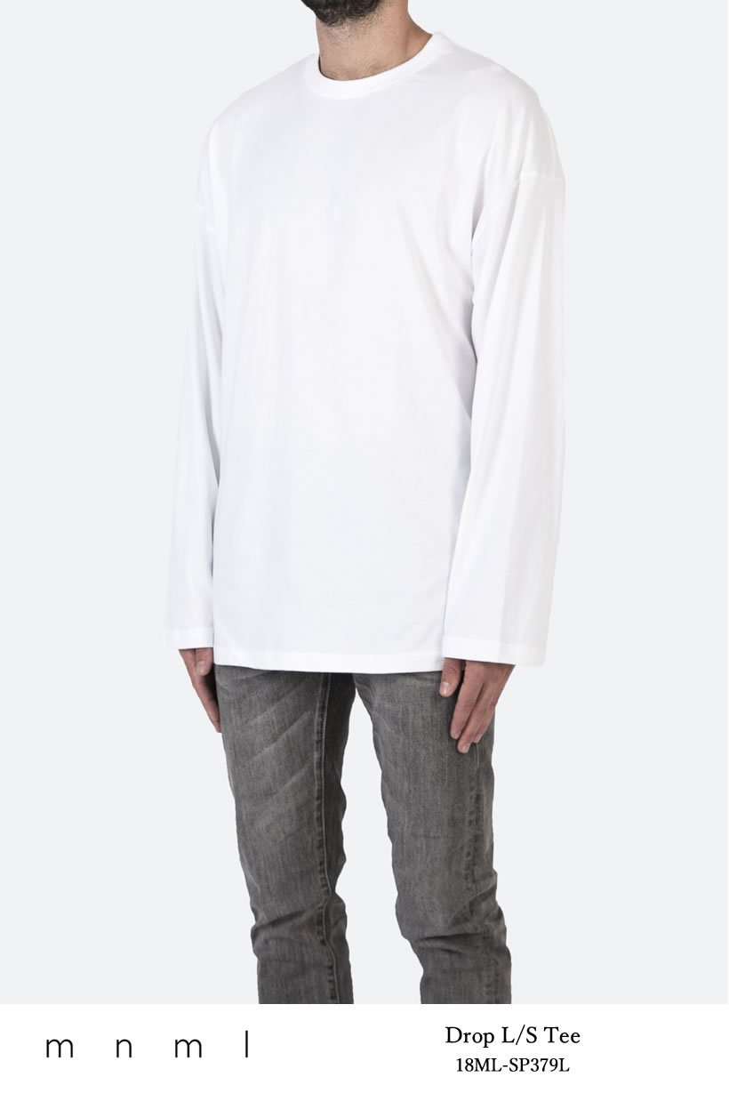 mnml ミニマル Tシャツ メンズ 長袖 DROP L/S TEE ロンT 無地 18ML-SP379L