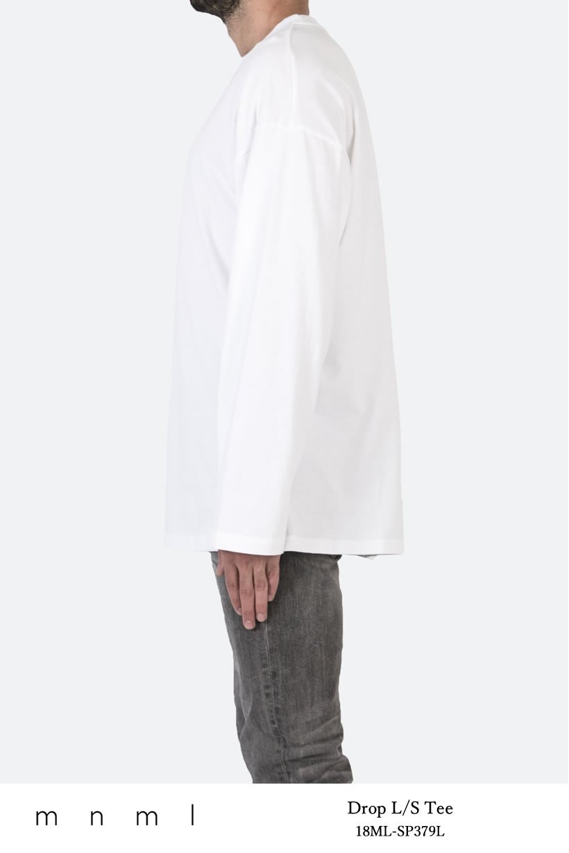 mnml ミニマル Tシャツ メンズ 長袖 DROP L/S TEE ロンT 無地 18ML-SP379L