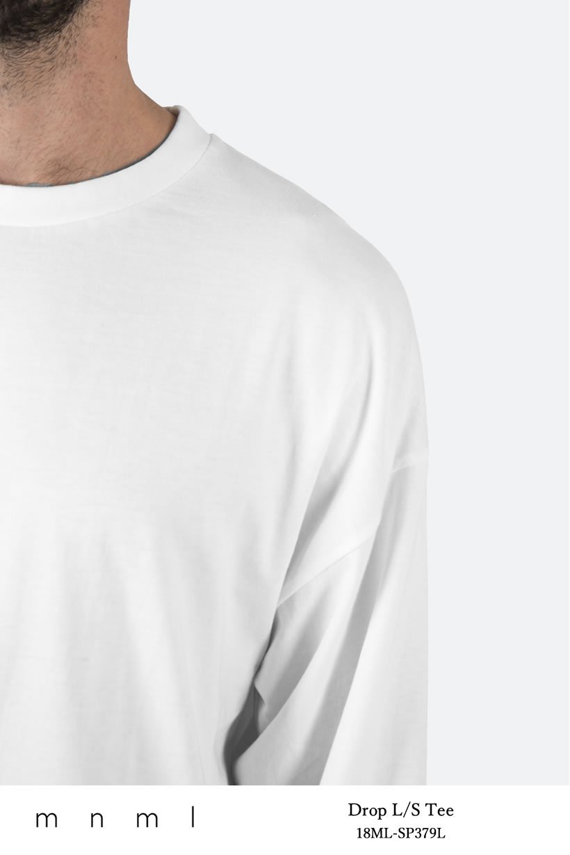 mnml ミニマル Tシャツ メンズ 長袖 DROP L/S TEE ロンT 無地 18ML-SP379L