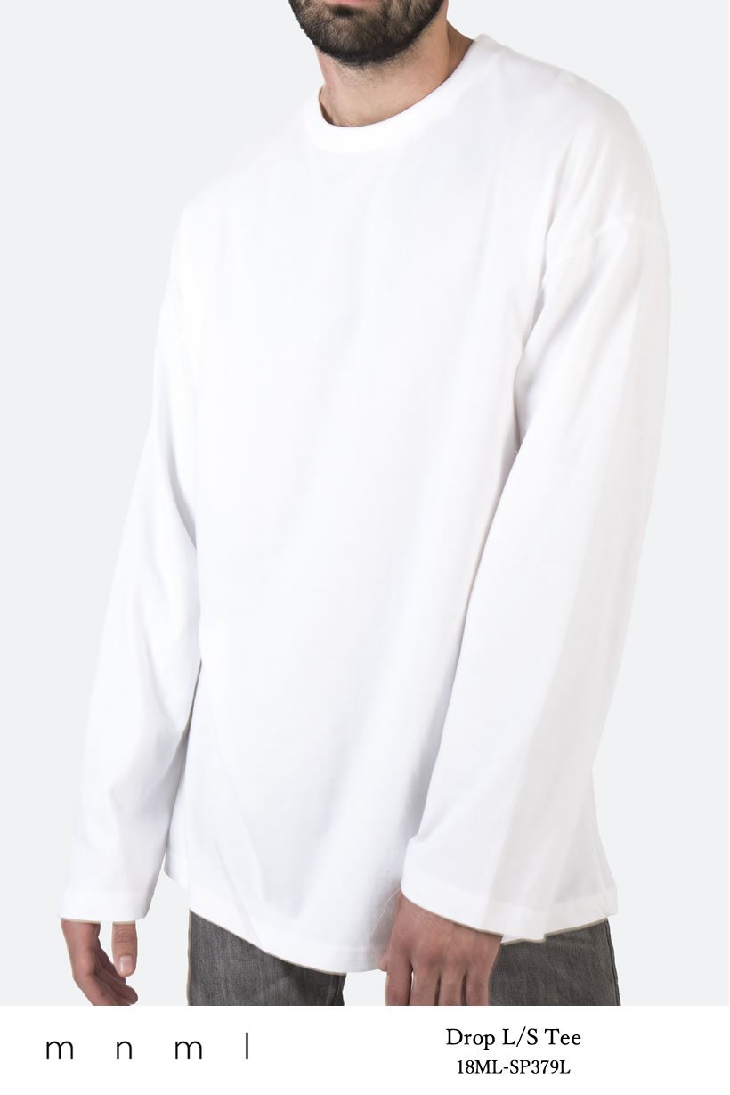 mnml ミニマル Tシャツ メンズ 長袖 DROP L/S TEE ロンT 無地 18ML-SP379L