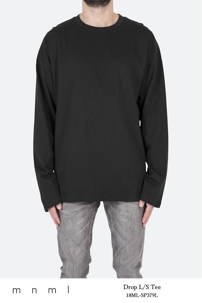 mnml ミニマル Tシャツ メンズ 長袖 DROP L/S TEE ロンT 無地 18ML-SP379L
