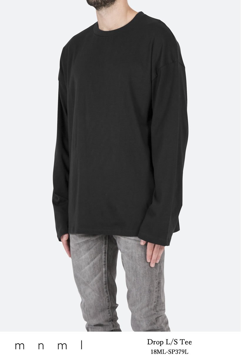 mnml ミニマル Tシャツ メンズ 長袖 DROP L/S TEE ロンT 無地 18ML-SP379L