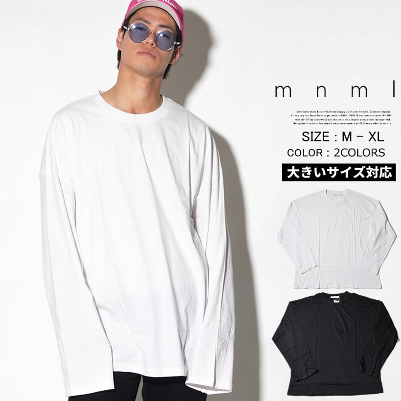 mnml ミニマル Tシャツ メンズ 長袖 DROP L/S TEE ロンT 無地 18ML-SP379L