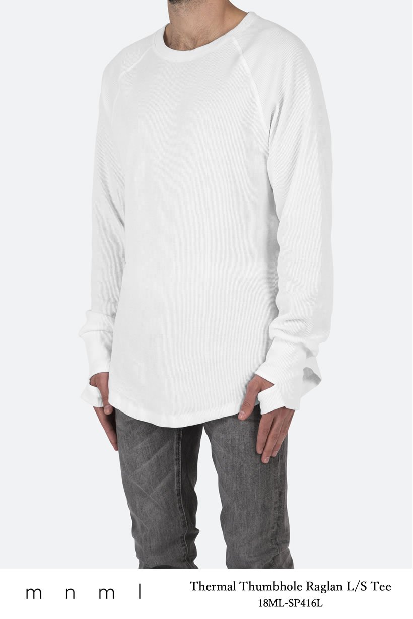 mnml ミニマル Tシャツ メンズ 長袖 THERMAL THUMBHOLE RAGLAN L/S TEE サーマルロンT 無地 18ML-SP416L