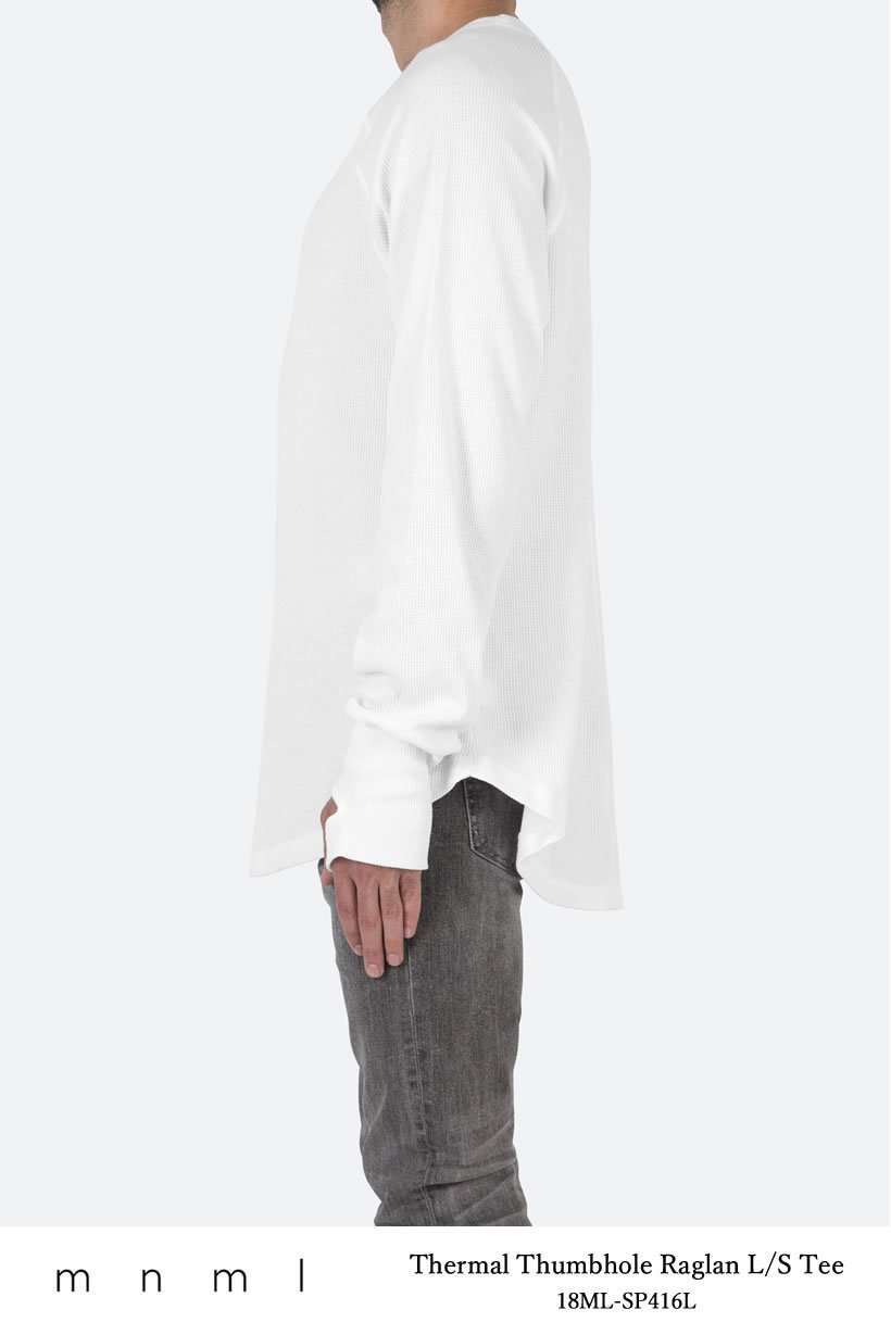 mnml ミニマル Tシャツ メンズ 長袖 THERMAL THUMBHOLE RAGLAN L/S TEE サーマルロンT 無地 18ML-SP416L