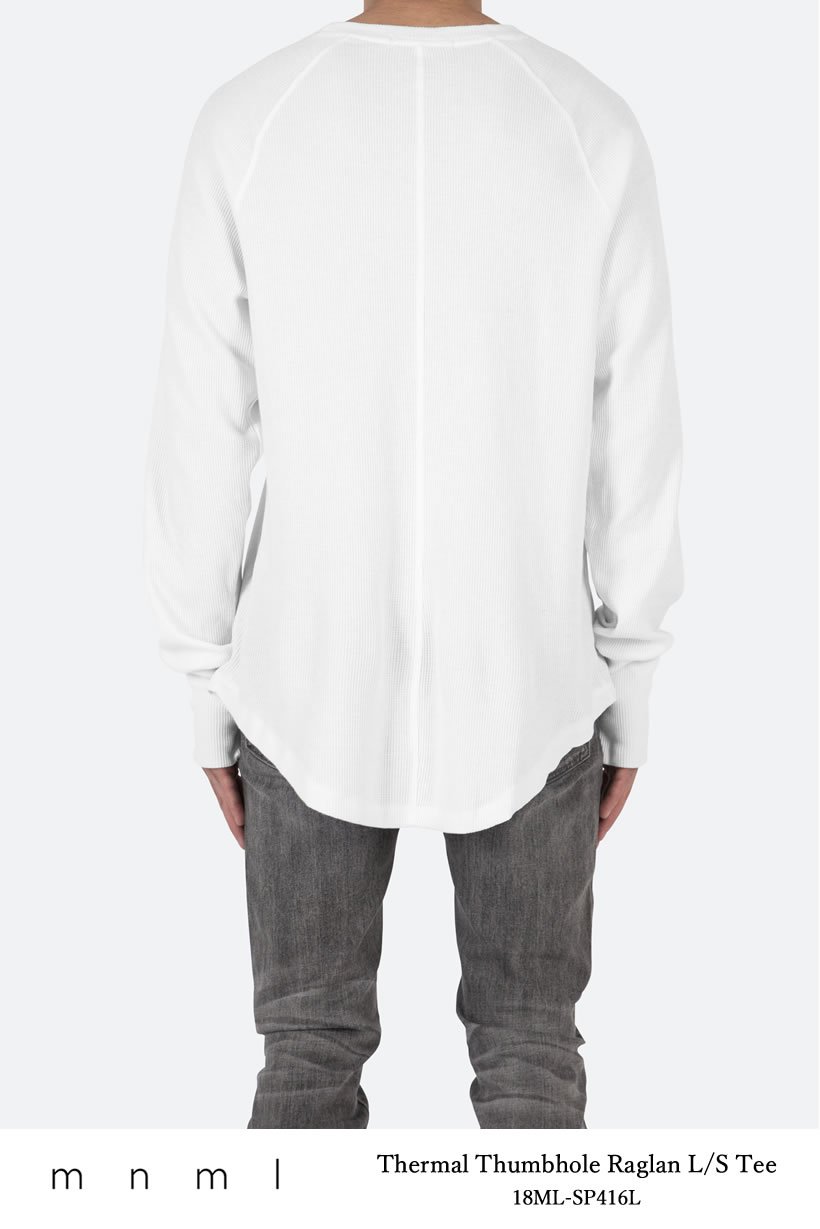 mnml ミニマル Tシャツ メンズ 長袖 THERMAL THUMBHOLE RAGLAN L/S TEE サーマルロンT 無地 18ML-SP416L