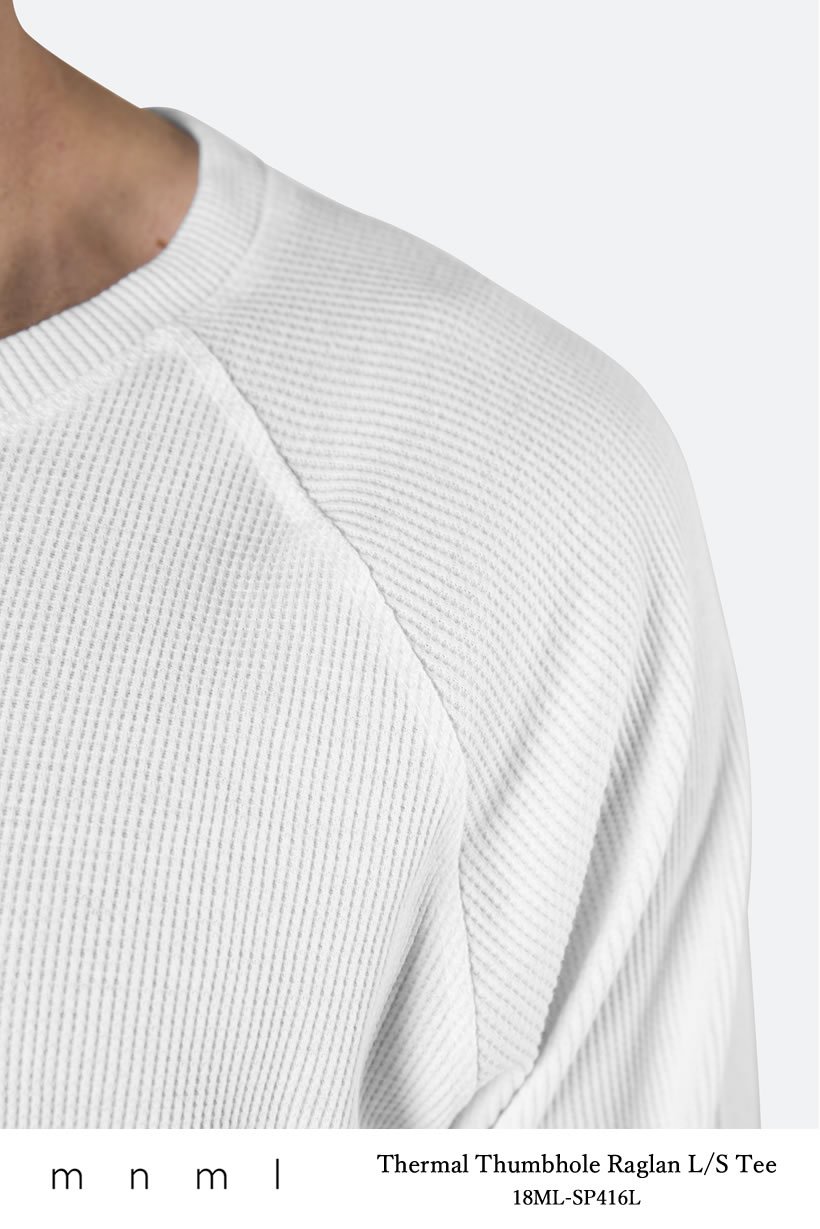 mnml ミニマル Tシャツ メンズ 長袖 THERMAL THUMBHOLE RAGLAN L/S TEE サーマルロンT 無地 18ML-SP416L