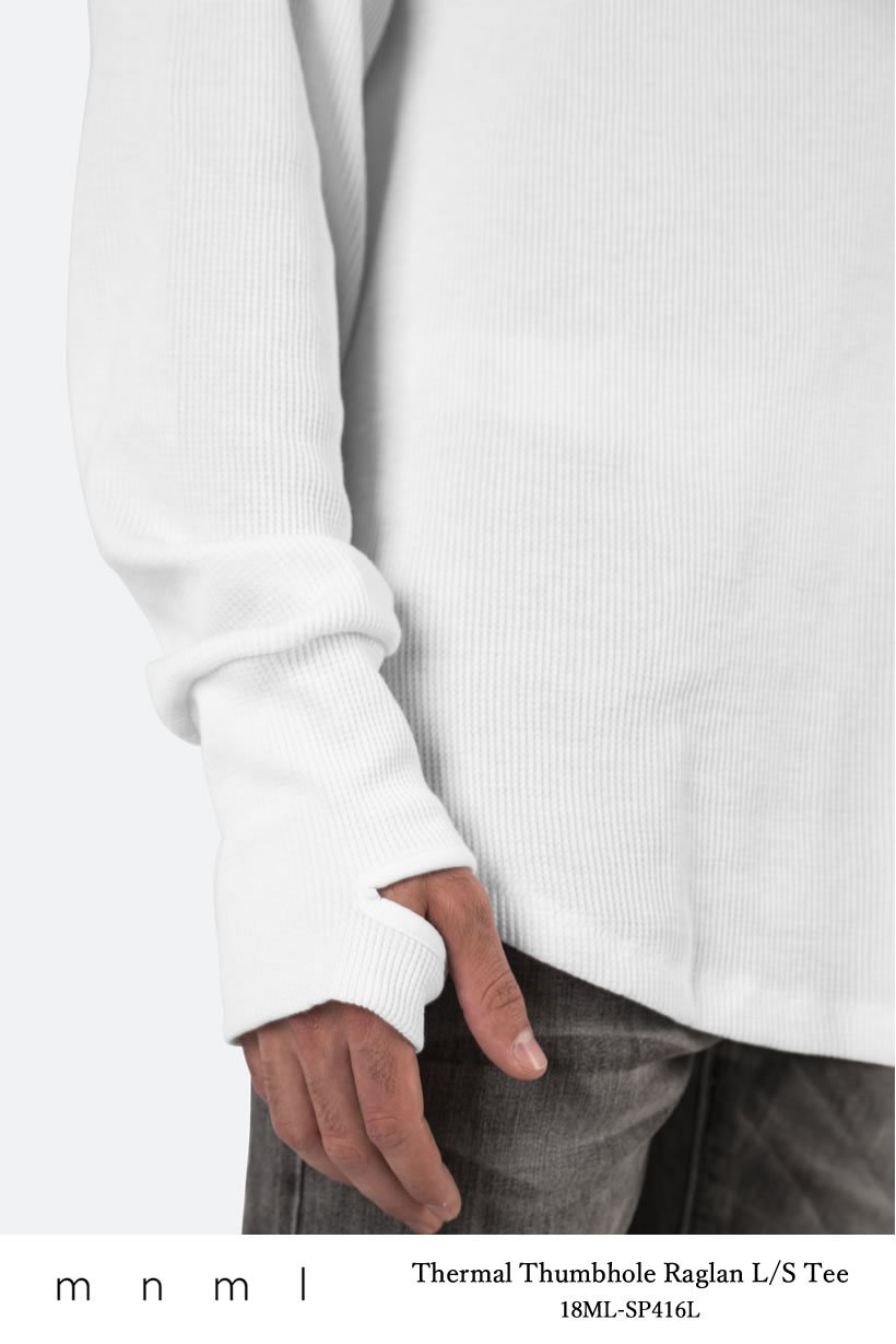 mnml ミニマル Tシャツ メンズ 長袖 THERMAL THUMBHOLE RAGLAN L/S TEE サーマルロンT 無地 18ML-SP416L