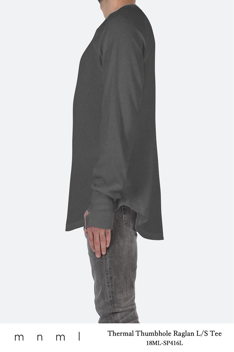mnml ミニマル Tシャツ メンズ 長袖 THERMAL THUMBHOLE RAGLAN L/S TEE サーマルロンT 無地 18ML-SP416L