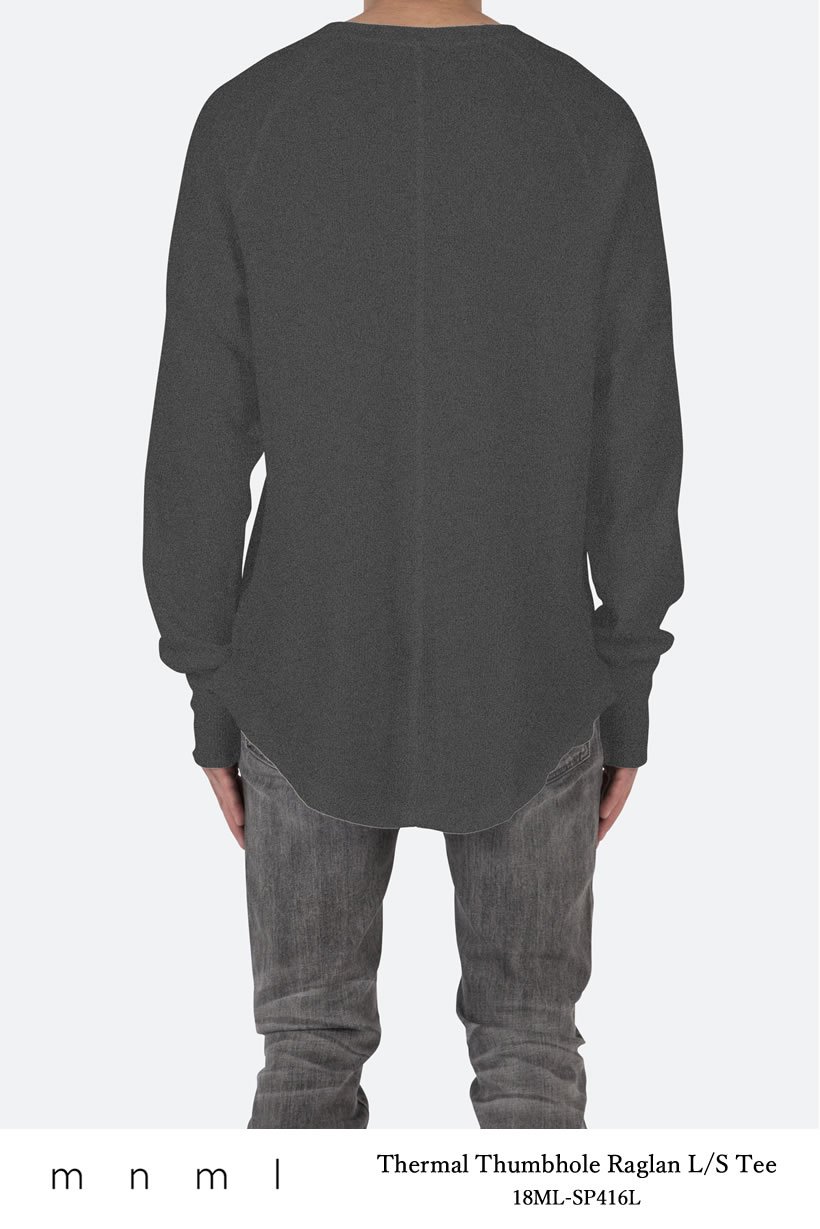 mnml ミニマル Tシャツ メンズ 長袖 THERMAL THUMBHOLE RAGLAN L/S TEE サーマルロンT 無地 18ML-SP416L
