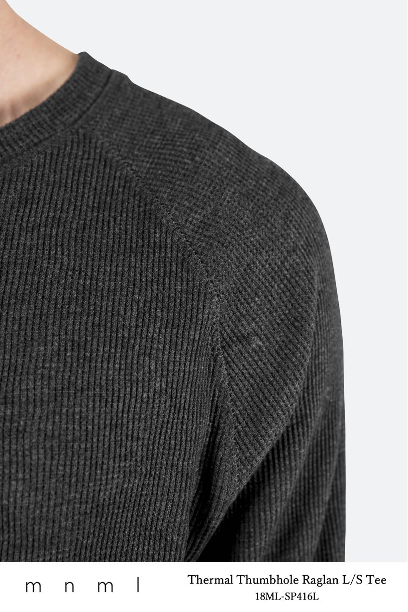mnml ミニマル Tシャツ メンズ 長袖 THERMAL THUMBHOLE RAGLAN L/S TEE サーマルロンT 無地 18ML-SP416L