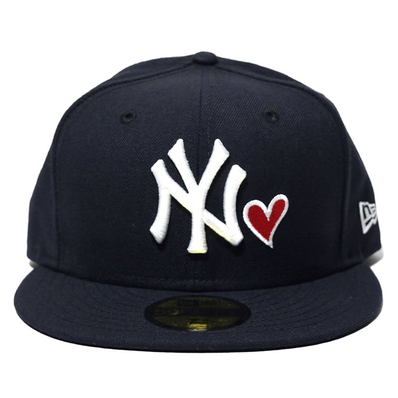 NEWERA ニューエラ ベースボールキャップ 59FIFTY MLBハート ニューヨーク・ヤンキース ネイビー × ホワイト レッドハート 11409417