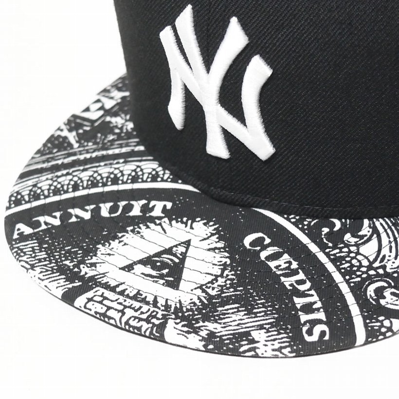 ニューエラ キャップ メンズ スナップバックキャップ 帽子 New Era 9FIFTY ダラー ニューヨーク・ヤンキース ブラック×ホワイト プリントバイザー 2017秋冬 新作