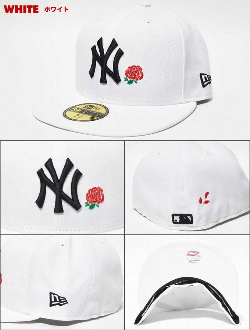 ニューエラ キャップ メンズ ベースボールキャップ 帽子 New Era 59FIFTY ニューヨーク・ヤンキース ウィズ ローズ 2017秋冬 新作