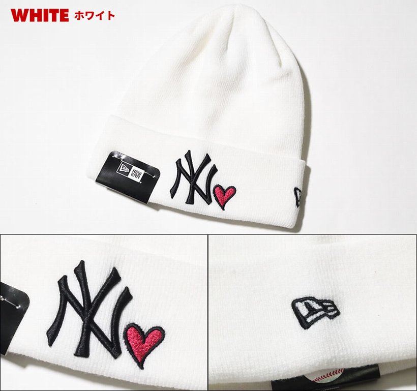 ニューエラ キャップ メンズ ニットキャップ 帽子 New Era ベーシック・カフニット ニューヨーク・ヤンキース ウィズ ハート 2017秋冬 新作