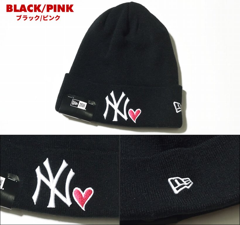 ニューエラ キャップ メンズ ニットキャップ 帽子 New Era ベーシック・カフニット ニューヨーク・ヤンキース ウィズ ハート 2017秋冬 新作