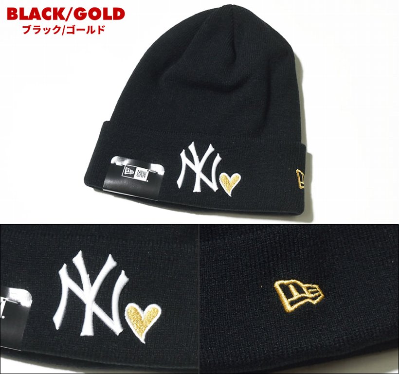 ニューエラ キャップ メンズ ニットキャップ 帽子 New Era ベーシック・カフニット ニューヨーク・ヤンキース ウィズ ハート 2017秋冬 新作