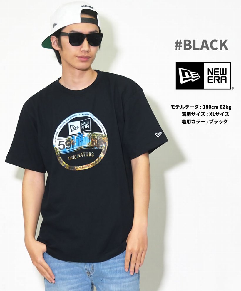 ニューエラ Tシャツ 吸汗速乾 メンズ 半袖 シティランドスケープ バイザーステッカー