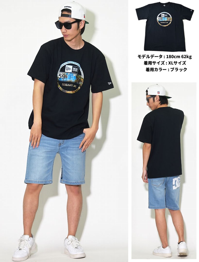 ニューエラ Tシャツ 吸汗速乾 メンズ 半袖 シティランドスケープ バイザーステッカー
