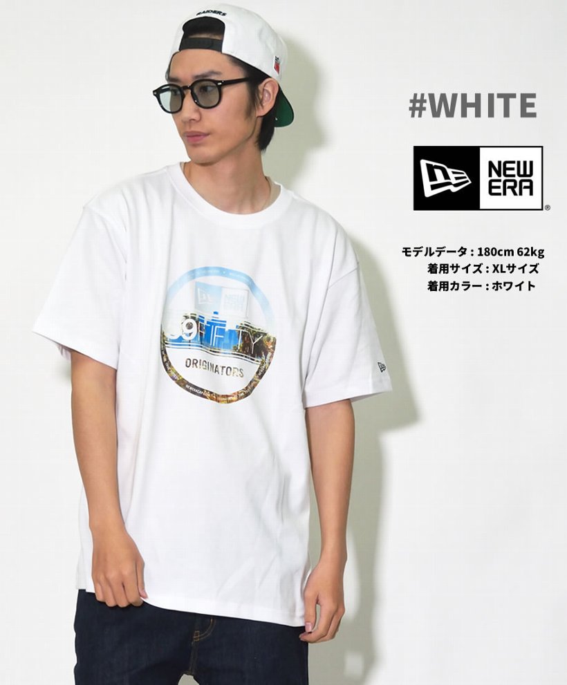 ニューエラ Tシャツ 吸汗速乾 メンズ 半袖 シティランドスケープ バイザーステッカー