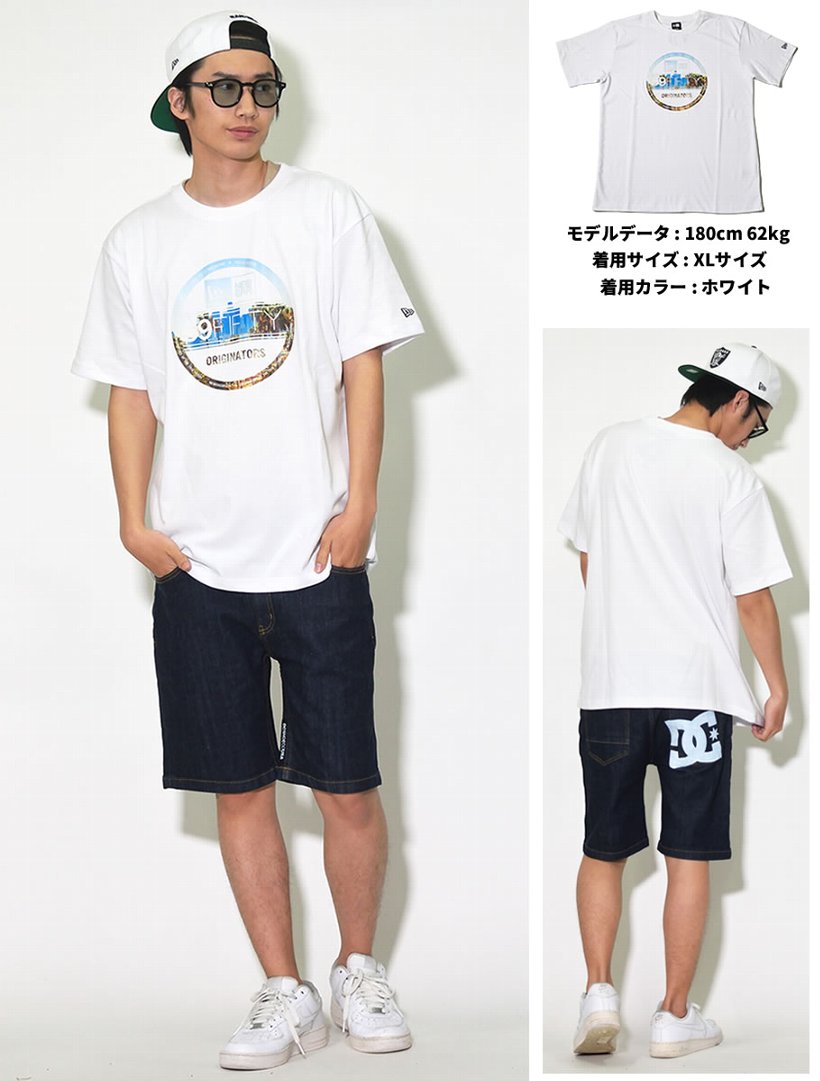ニューエラ Tシャツ 吸汗速乾 メンズ 半袖 シティランドスケープ バイザーステッカー