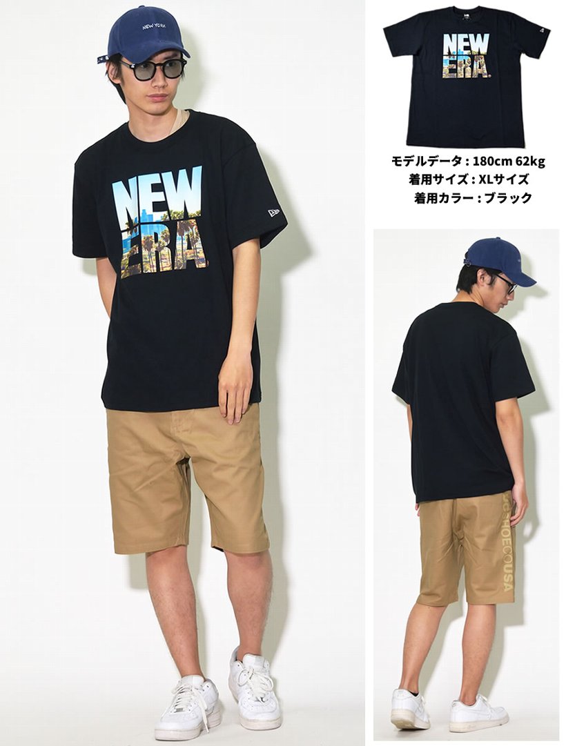 ニューエラ Tシャツ 吸汗速乾 メンズ 半袖 シティランドスケープ ビッグNE