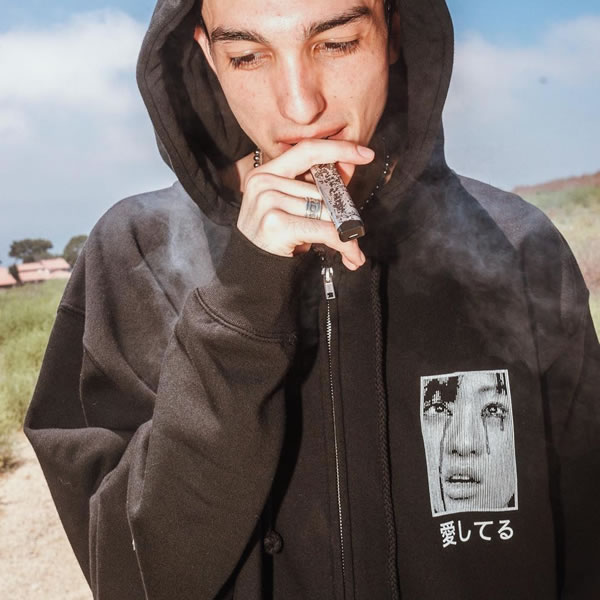 PLEASURES プレジャーズ ジップパーカー メンズ スウェット 裏起毛 LONESOME AGAIN ZIP-UP HOODY 黒 大きいサイズ 2018秋冬 新作