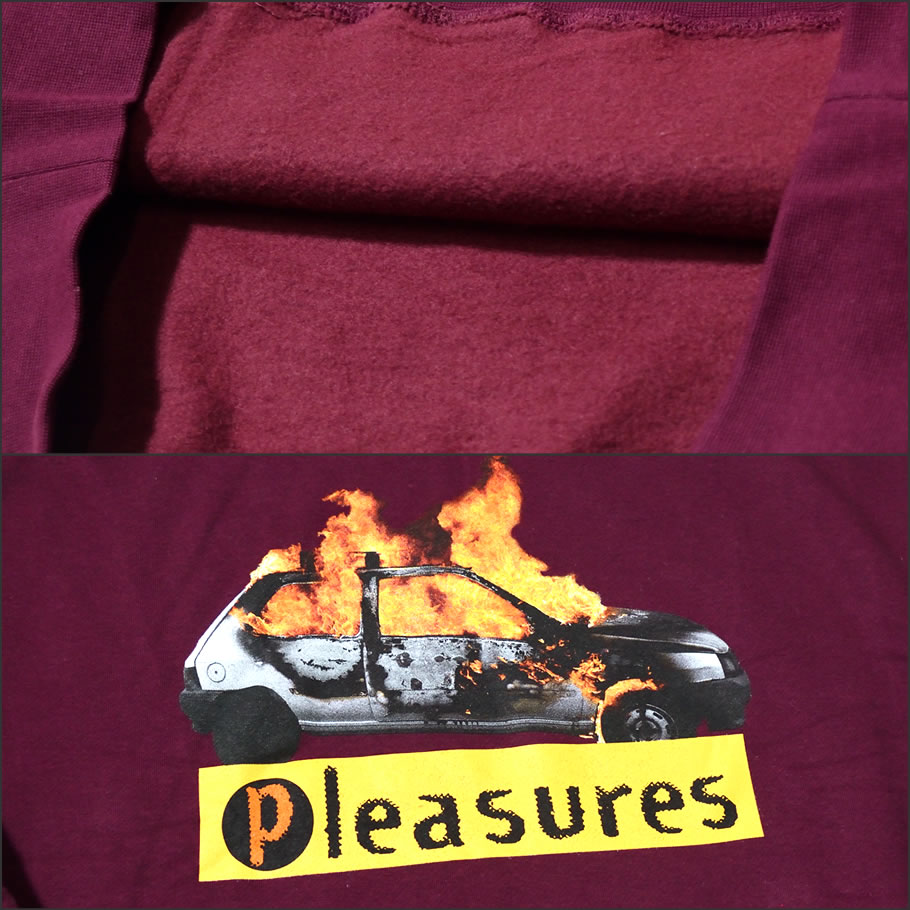 PLEASURES プレジャーズ プルオーバーパーカー メンズ スウェット 裏起毛 CRASH HOODY 赤 大きいサイズ 2018秋冬 新作