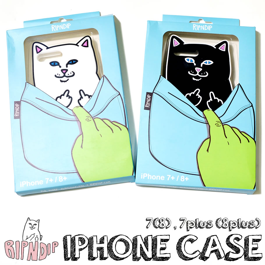 RIPNDIP リップンディップ iPhone 7/8 7+/8+ ケース ブランド 猫 キャット RND0555PCSSSSS 白 スケートボード スケーター ストリート ブランド