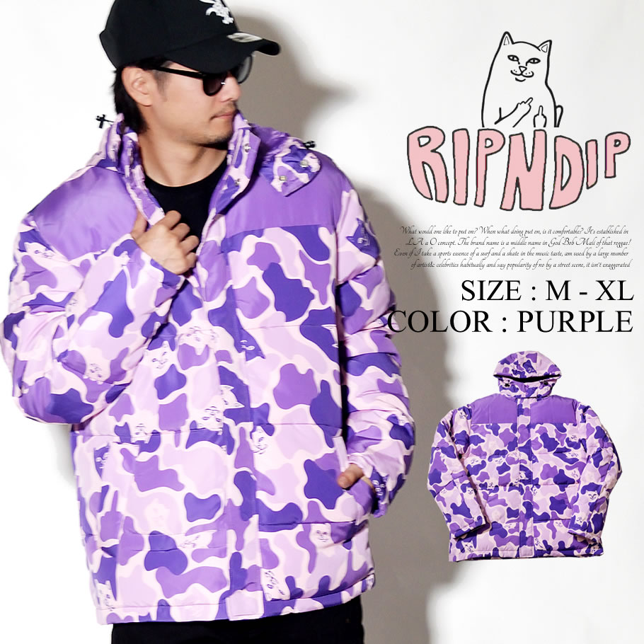 RIPNDIP リップンディップ 中綿ダウンジャケット メンズ Nerm Camo Puffer Jacket