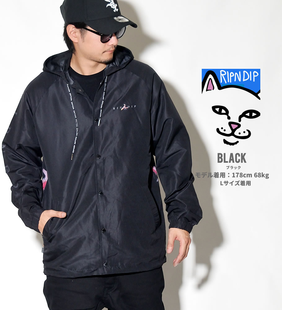 RIPNDIP リップンディップ コーチジャケット メンズ Mother Fish Baby Hooded Coach Jacket