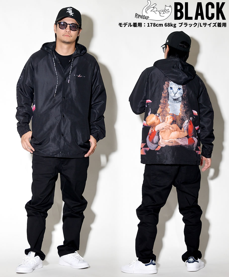 RIPNDIP リップンディップ コーチジャケット メンズ Mother Fish Baby Hooded Coach Jacket