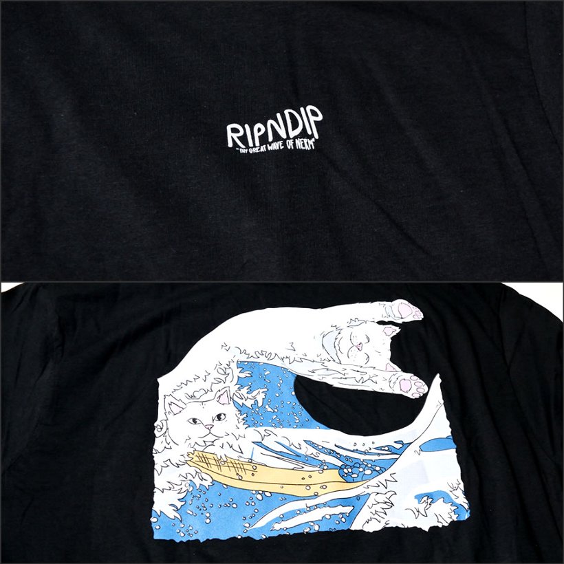 RIPNDIP リップンディップ Tシャツ メンズ おしゃれ ブランド 半袖 大きいサイズ 猫 キャット ストリート ブランド 黒
