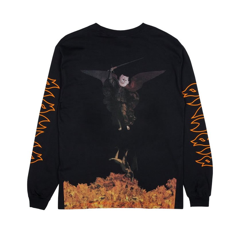 RIPNDIP リップンディップ Tシャツ メンズ 長袖 ロンT 猫 キャット プリント Hell Pit L/S 2018秋冬 新作