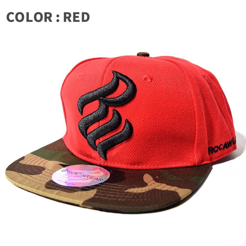 ロカウェア ROCAWEAR キャップ メンズ 帽子 スナップバックキャップ 迷彩 カモ柄 カジュアル B系 ストリート系 ファッション