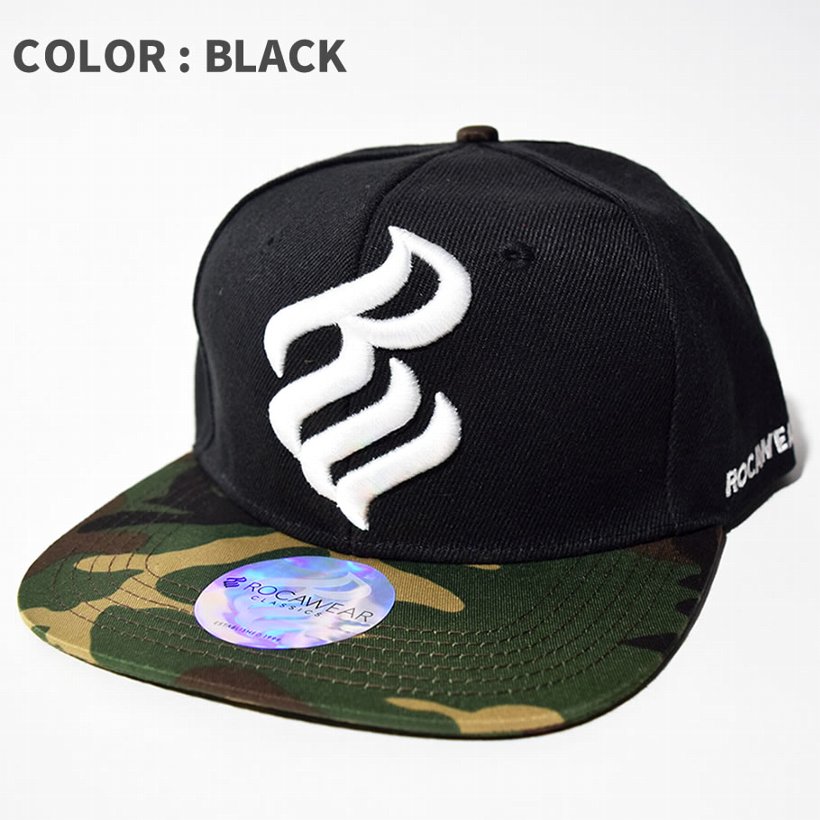 ロカウェア ROCAWEAR キャップ メンズ 帽子 スナップバックキャップ 迷彩 カモ柄 カジュアル B系 ストリート系 ファッション