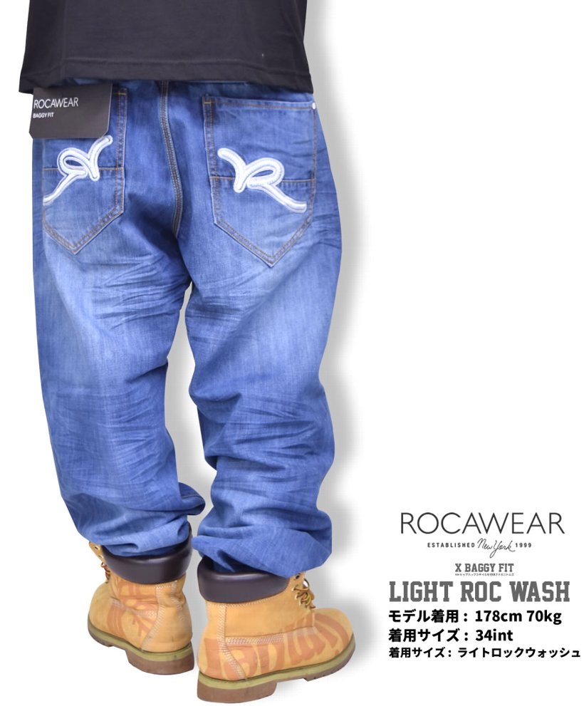 ロカウェア ROCAWEAR デニムパンツ ROC BAGGI バギーパンツ R1601J205 B系 ストリート系 ファッション 大きいサイズ