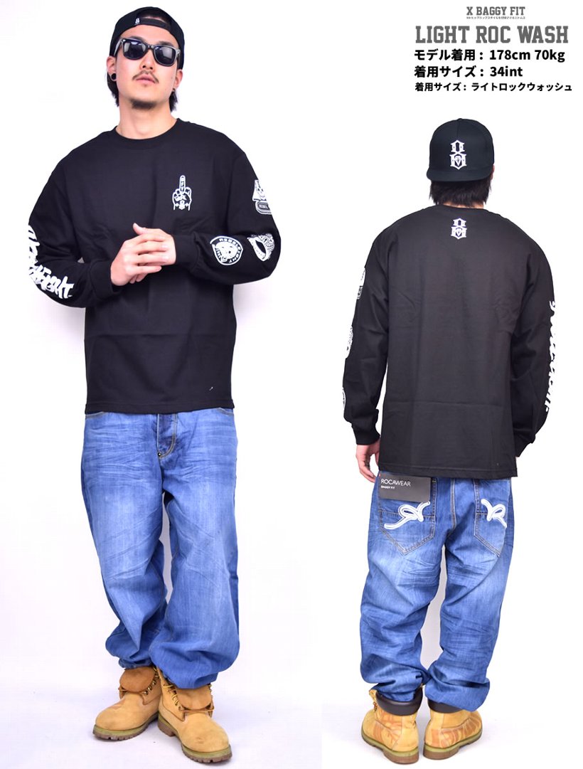 ロカウェア ROCAWEAR デニムパンツ ROC BAGGI バギーパンツ R1601J205 B系 ストリート系 ファッション 大きいサイズ