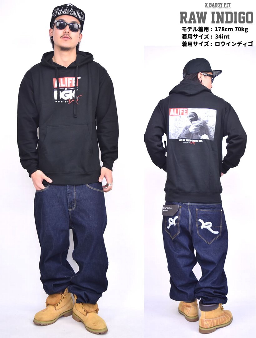 ロカウェア ROCAWEAR デニムパンツ ROC BAGGI バギーパンツ R1601J205 B系 ストリート系 ファッション 大きいサイズ