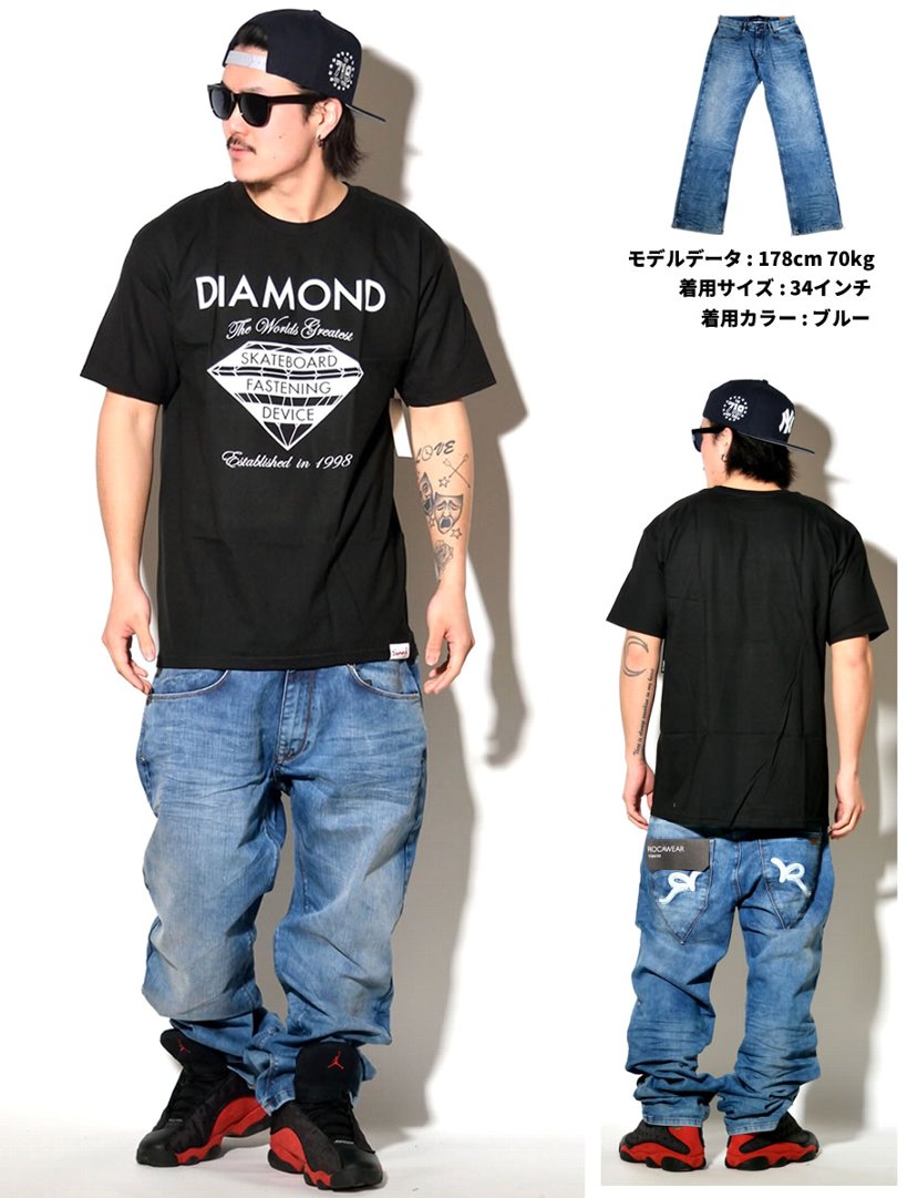 ロカウェア ROCAWEAR ユーロライン デニムパンツ バギーパンツ R1108J200 B系 ストリート系 ファッション 大きいサイズ 2016春新作