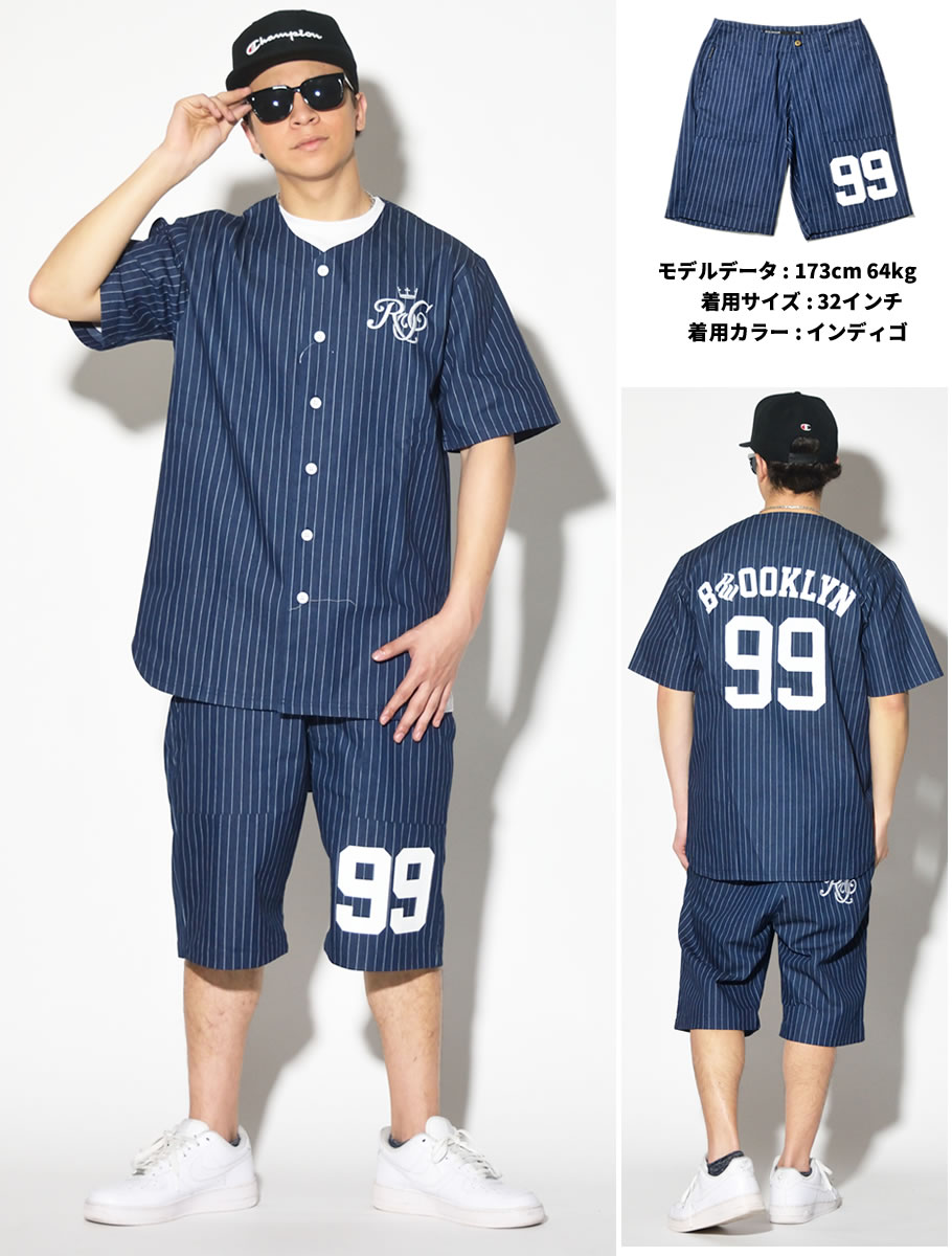 ROCA WEAR ロカウェア ストライプ ハーフパンツ ショートパンツ 短パン RW172B03 b系 hiphop ヒップホップファッション RWDT307